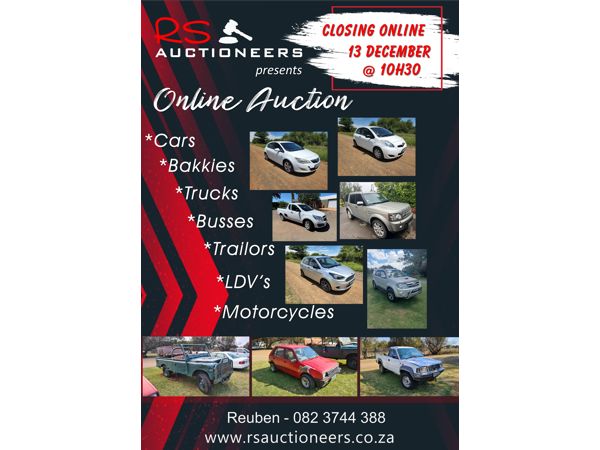 Vehicle Car LDV and Trailor Sale 5 - 13 Dec 2022